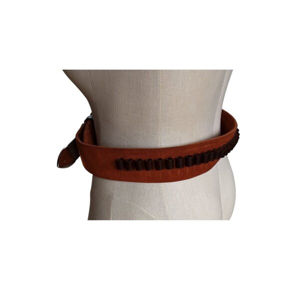 Kirkpatrick Marshal Cross Draw Ammo Leather Belt 357 CAL USA Size 36 Silver Tone - Picture 15 of 16